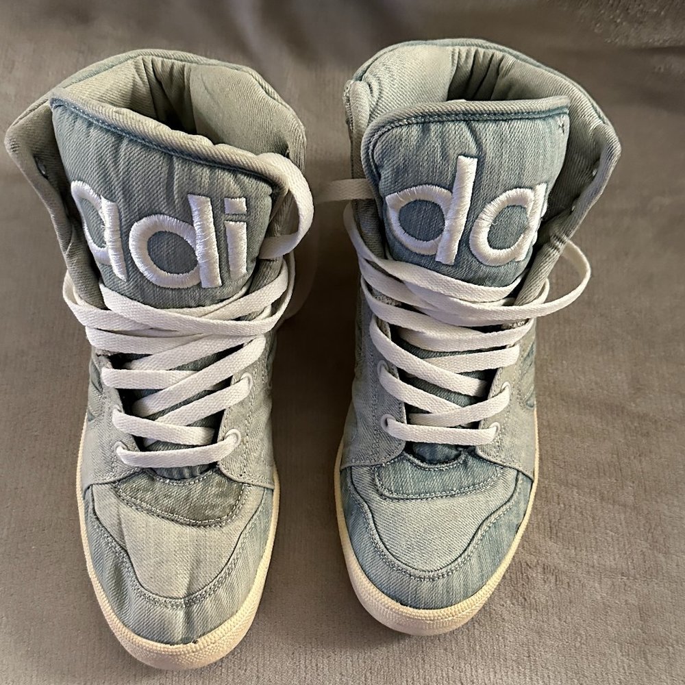 Adidas Originals by Jeremy Scott Js Instinct Hi Denim Nmarin White MEN US 9.5